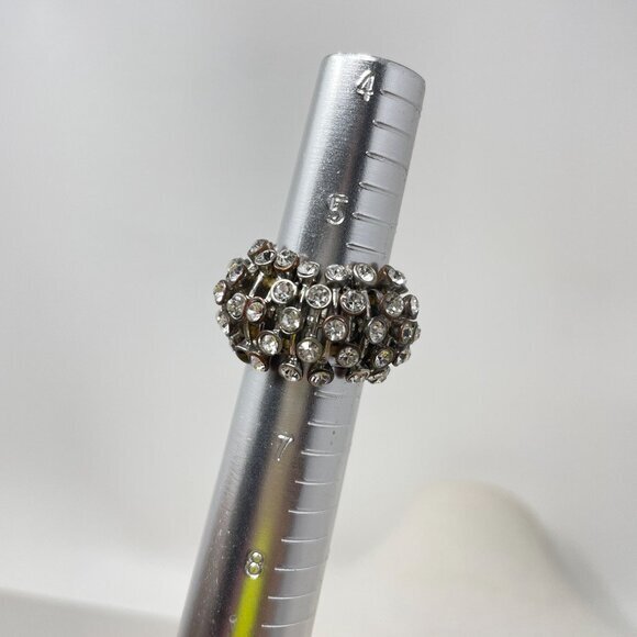 Rhinestone Stretch Cocktail Ring One‎ Size Sparkle Shine Bling Fairy Vintage - Picture 4 of 13